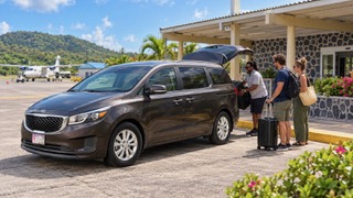 An Eazy Importz airport transfer collecting arriving passengers