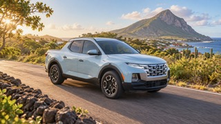 An Eazy Importz SUV on a scenic Statia road